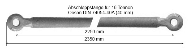 Abschleppstange 16to DIN 75054A - Fahrzeugbedarf AG